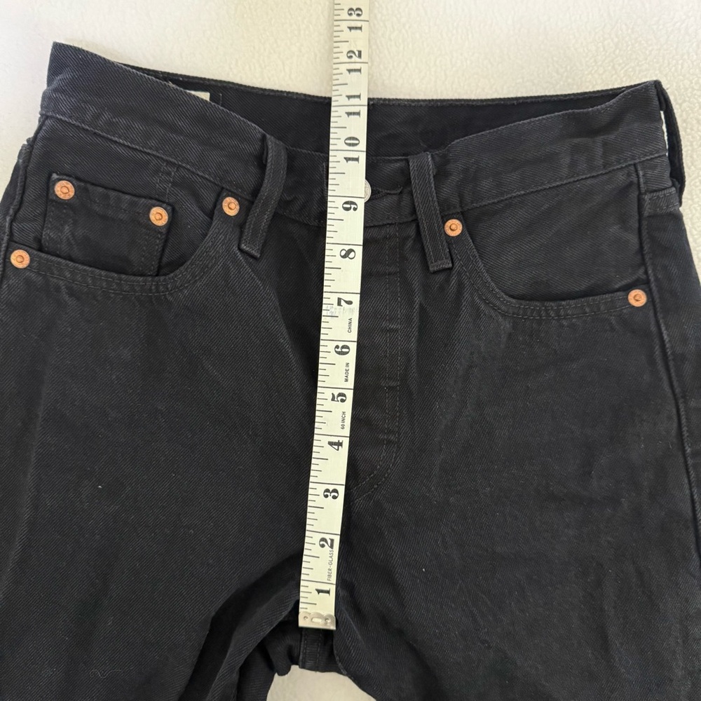 Levi's 501 S Skinny Premium Black 100% Cotton Jeans Size 25 x 28 - Picture 8 of 10